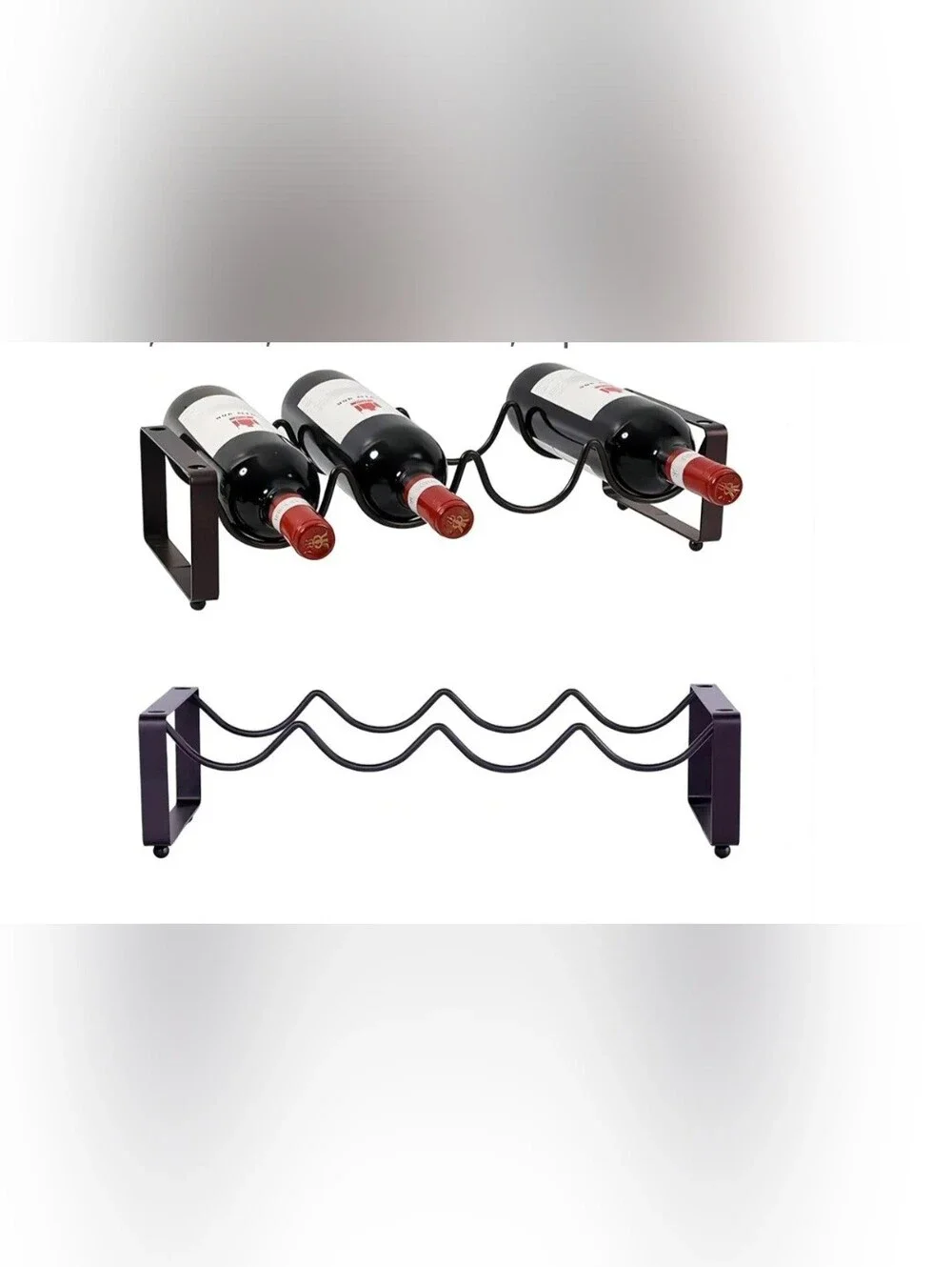 Metal Wave Two-tier Rack - Black
